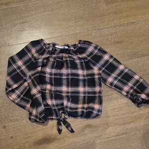 The Children's Place Plaid Flannel Blouse with Tie Detail